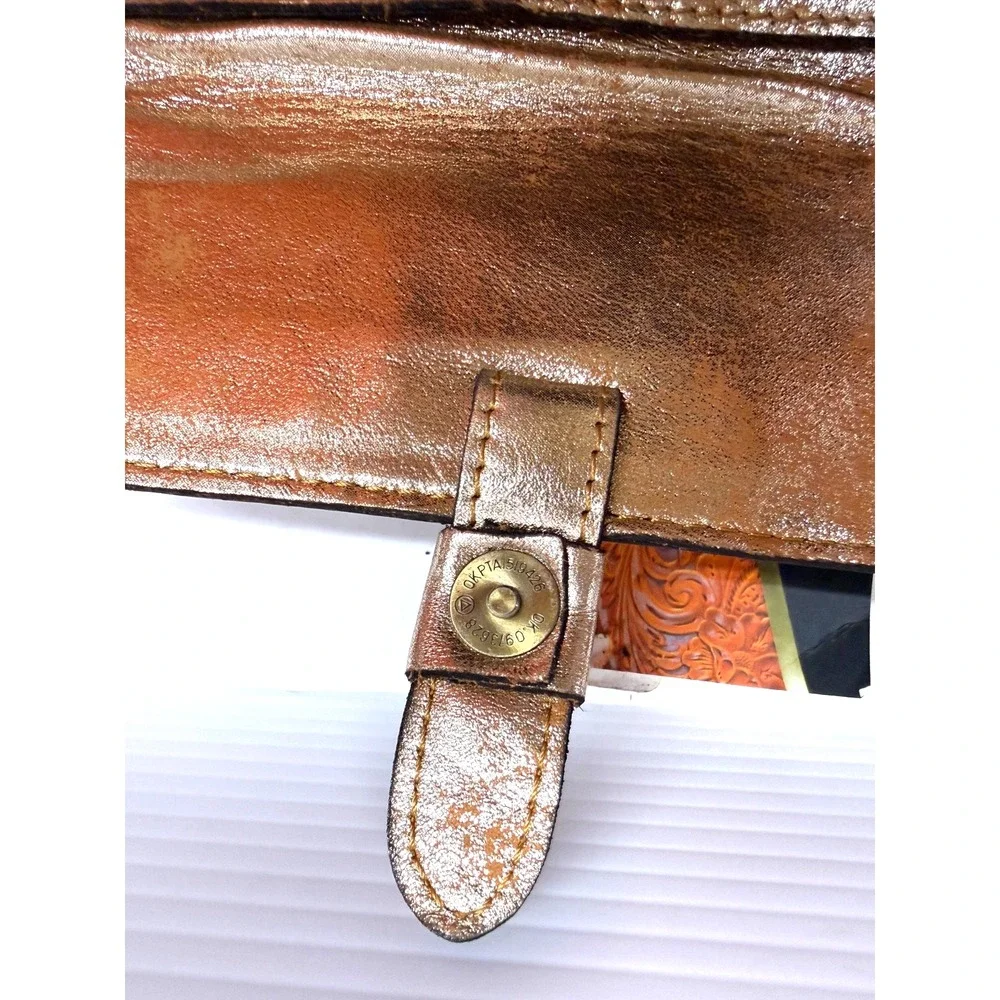 Patricia Nash Colli Leather Wallet W/ RFID Protection- ROSE GOLD BRONZE NEW